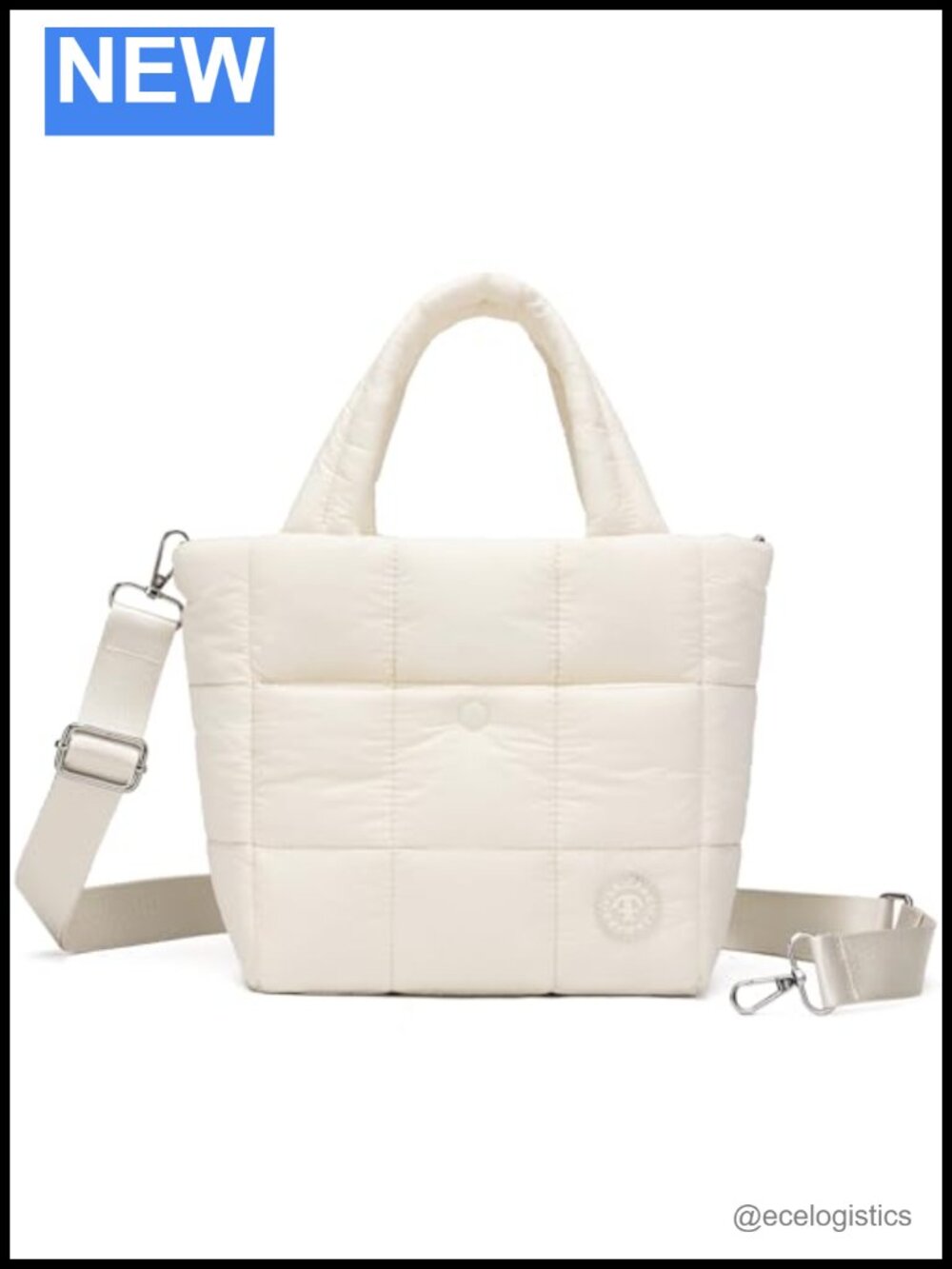 Quilted Mini Puffer Crossbody Bag - Lightweight Water-Resistant Nylon Shoulder